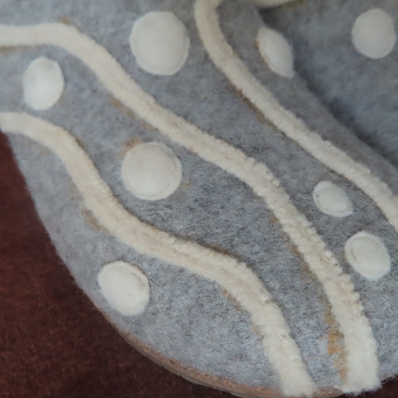 Haflinger Gray Wool Slippers clogs Size 38 US 7 - Picture 3 of 7